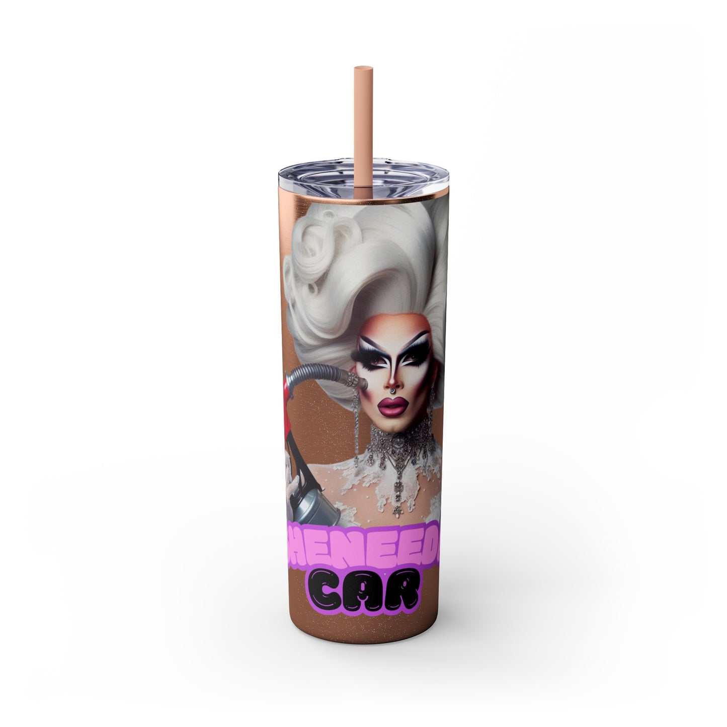 Sheneeda Car Drag Tumbler with Straw, 20oz