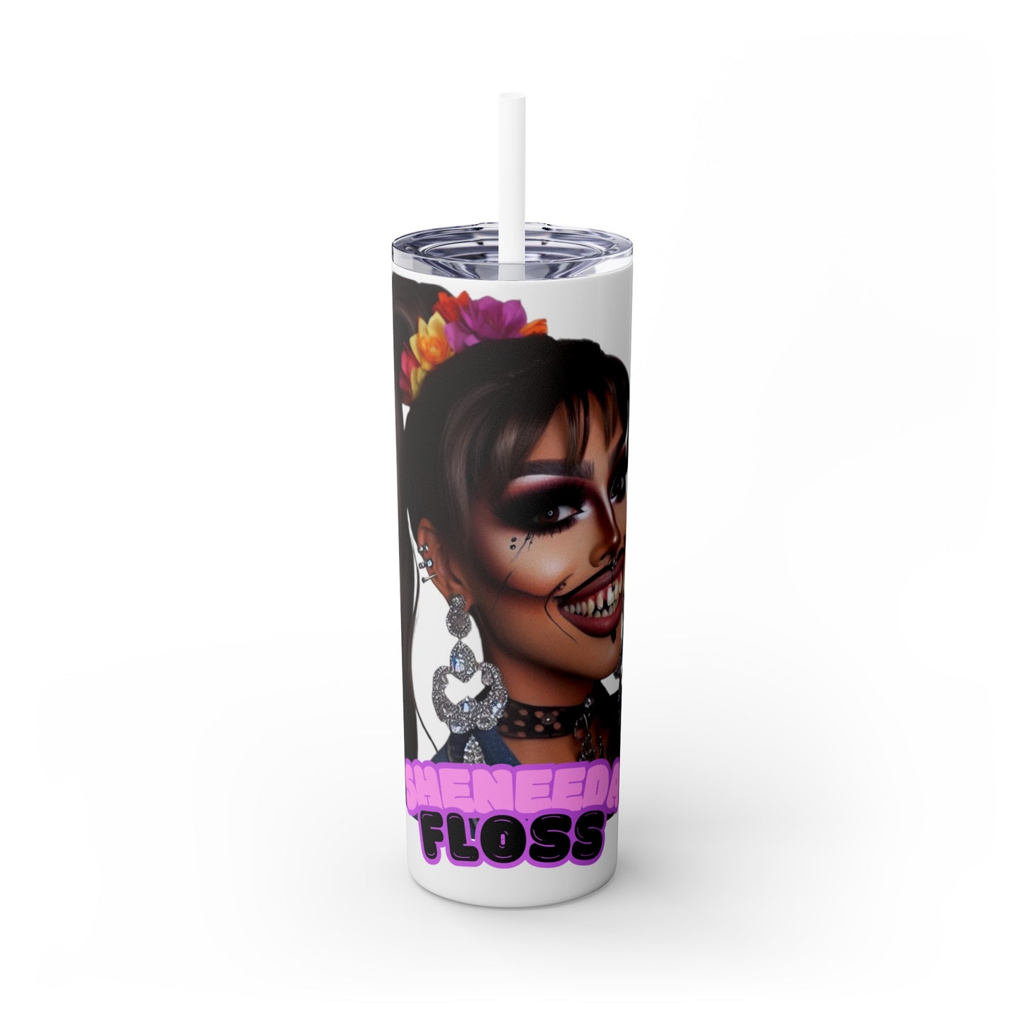 Sheneeda Floss Tumbler with Straw, 20oz