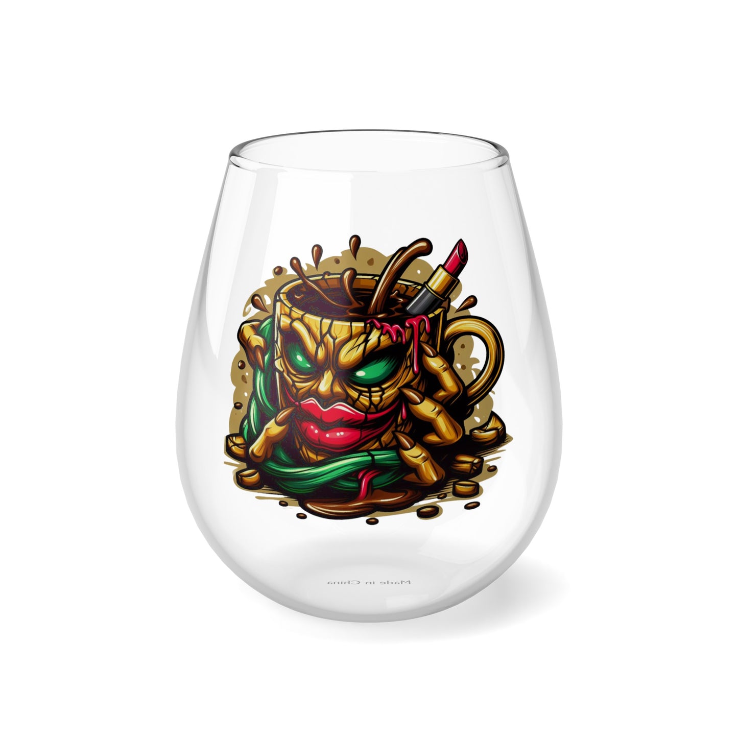 Mean Lipstick Wine Glass