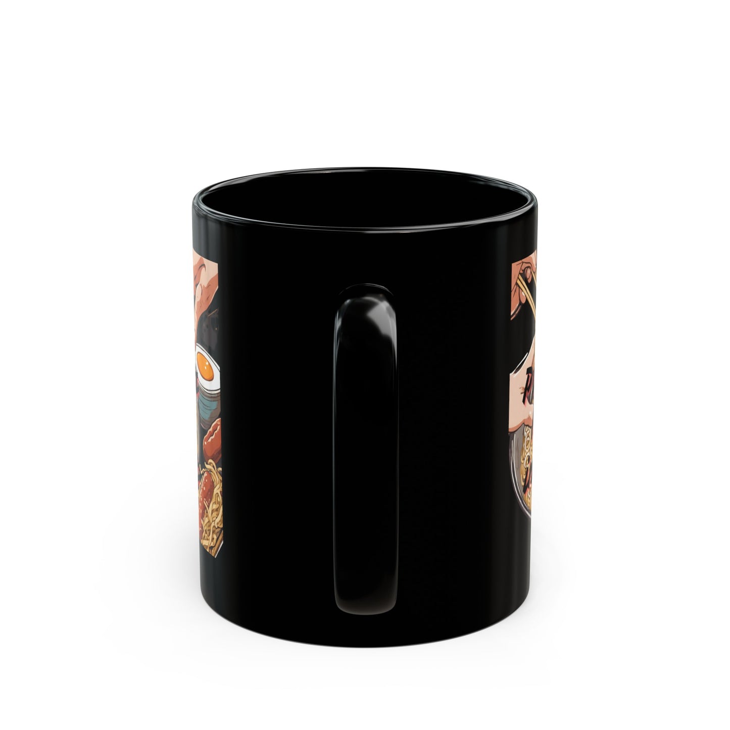 Hands Inside Black Mug 11oz