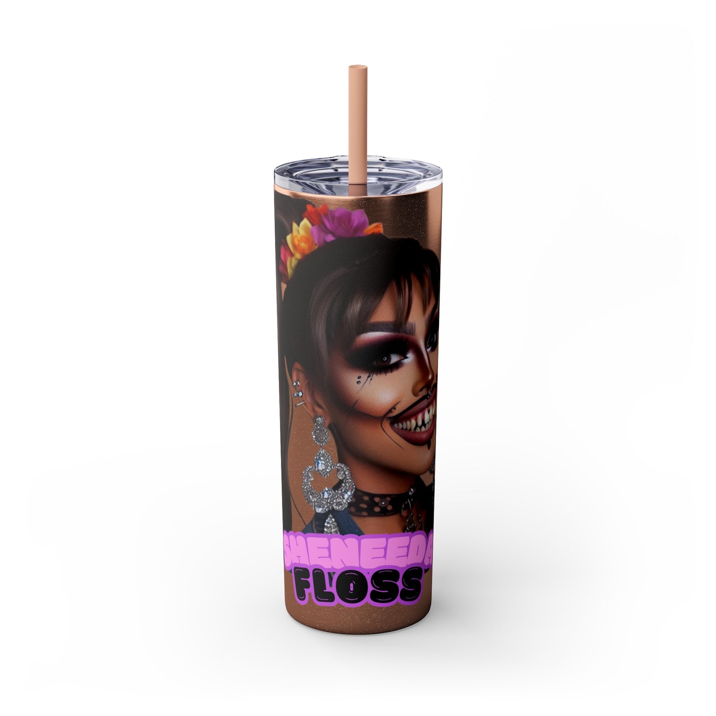 Sheneeda Floss Tumbler with Straw, 20oz