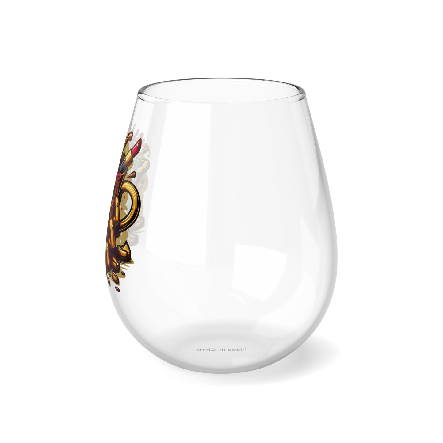 Mean Lipstick Wine Glass