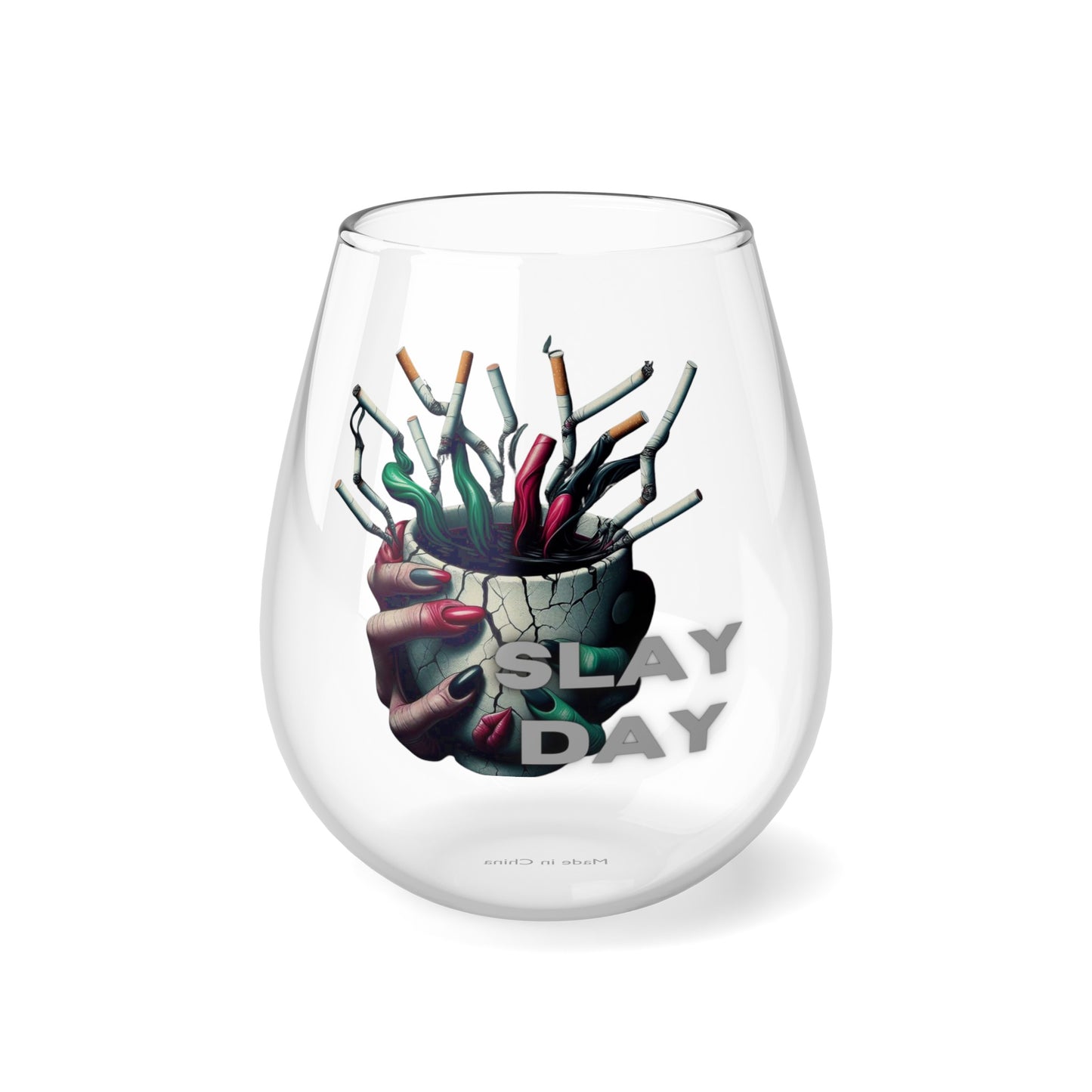 Slay Day Wine Glass