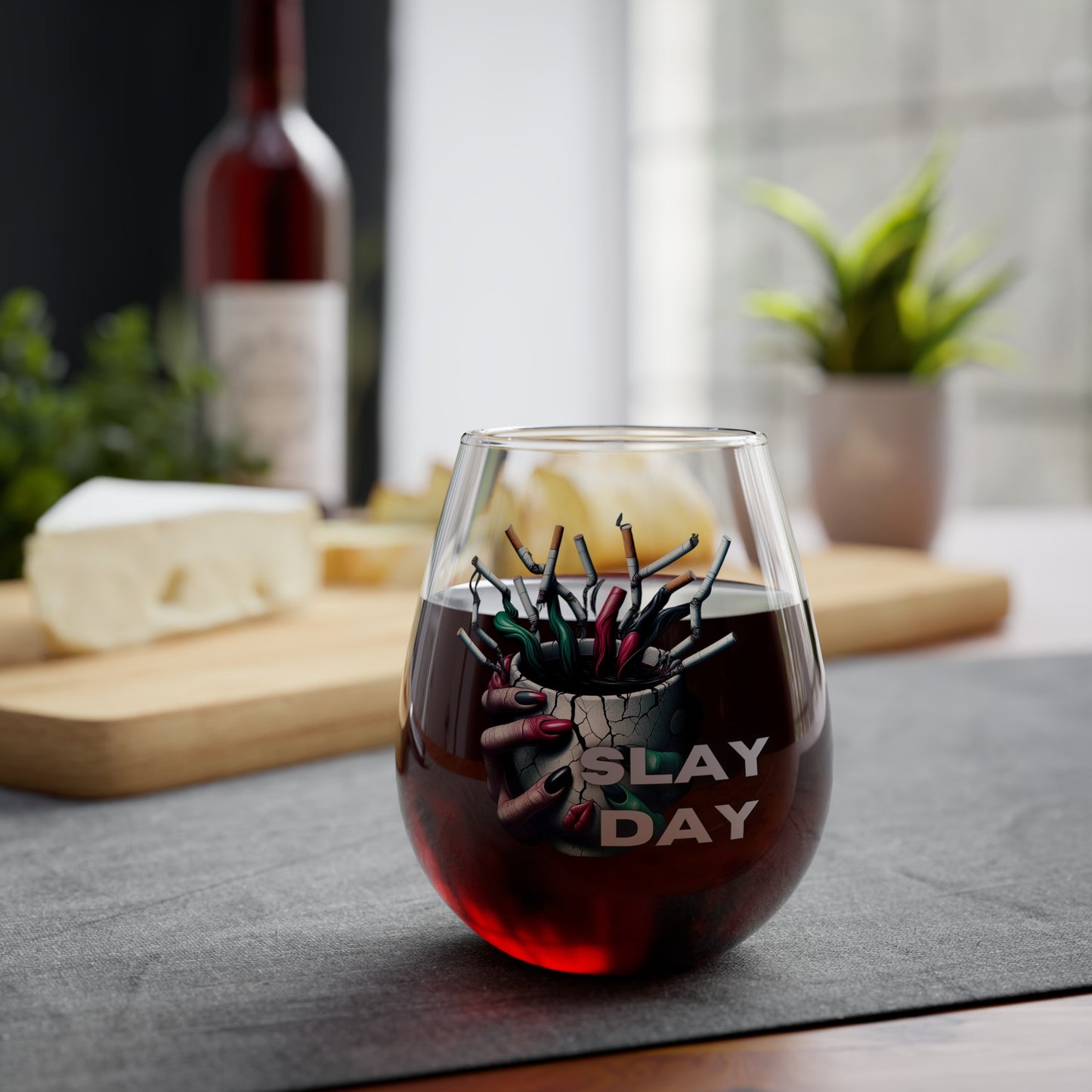 Slay Day Wine Glass