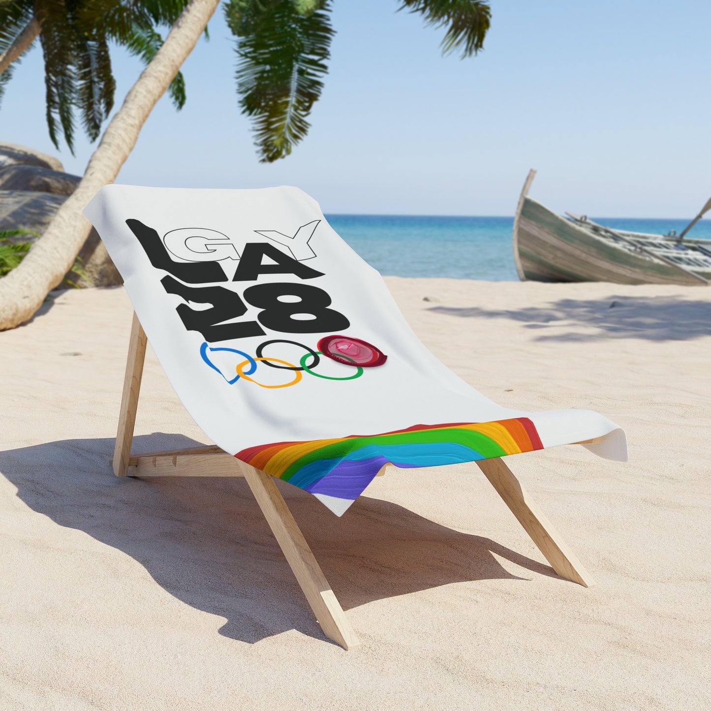 LA x 28 Olympic Rainbow Beach Towel