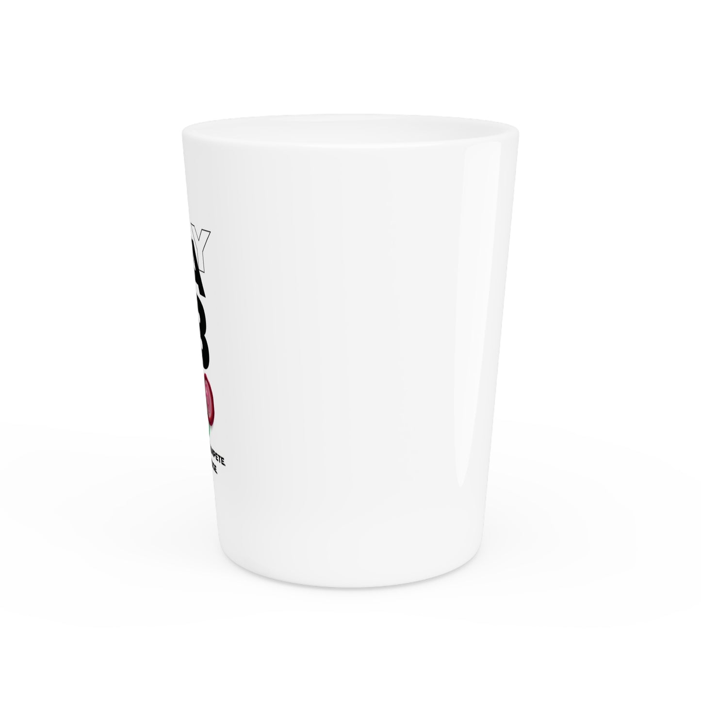 LA 28 Shot Glass — "Not Here to Compete, Here to Judge" Pride Olympics Souvenir