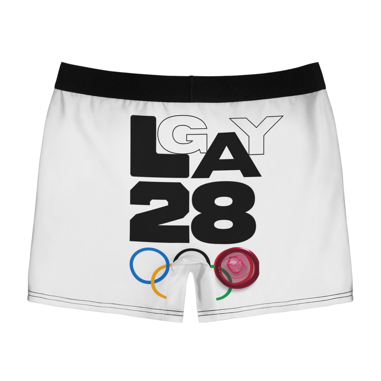 Boxer Briefs — 'Gay 28' Rainbow Pride Olympic Rings Graphic