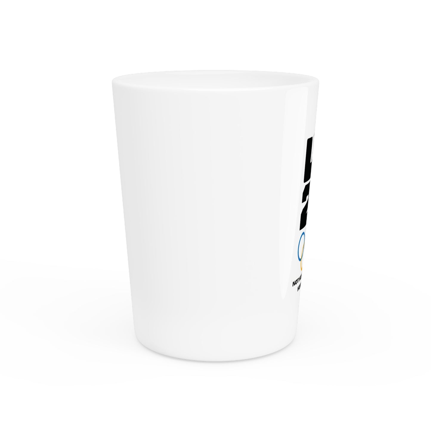 LA 28 Shot Glass — "Not Here to Compete, Here to Judge" Pride Olympics Souvenir