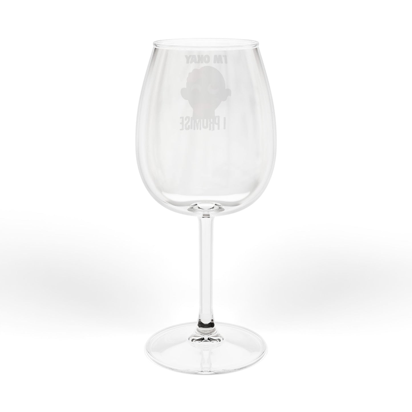 “I’m Okay I Promise” Zombie Wine Glass
