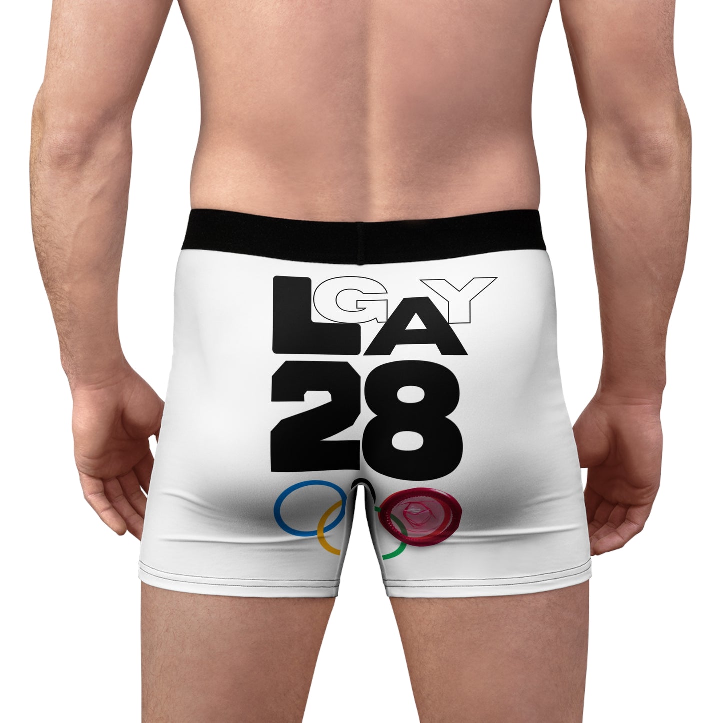 Boxer Briefs — 'Gay 28' Rainbow Pride Olympic Rings Graphic