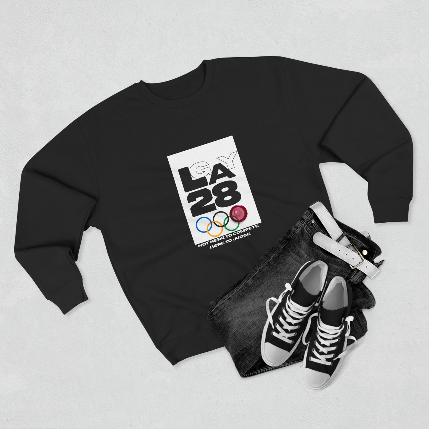 Here to Judge Crewneck Sweatshirt