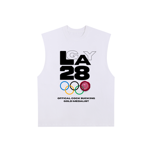 Raw Edge Cotton Tank Top